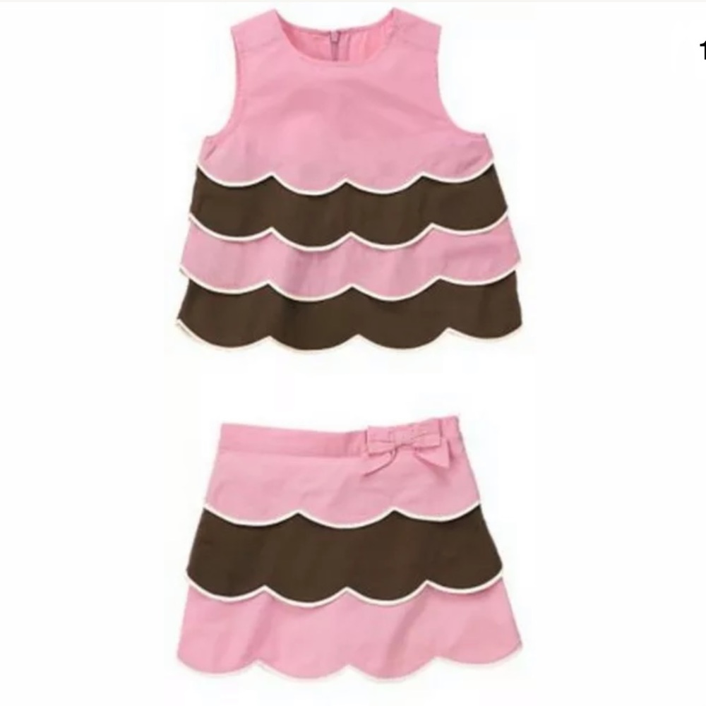 Gymboree Tea For Two Tiered Scalloped Tank & Skort
